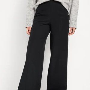 Old Navy High-Waisted Pull-On Pixie Wide-Leg Pants Medium Tall Black